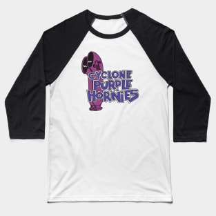 Cyclone Purple Hornies Baseball T-Shirt